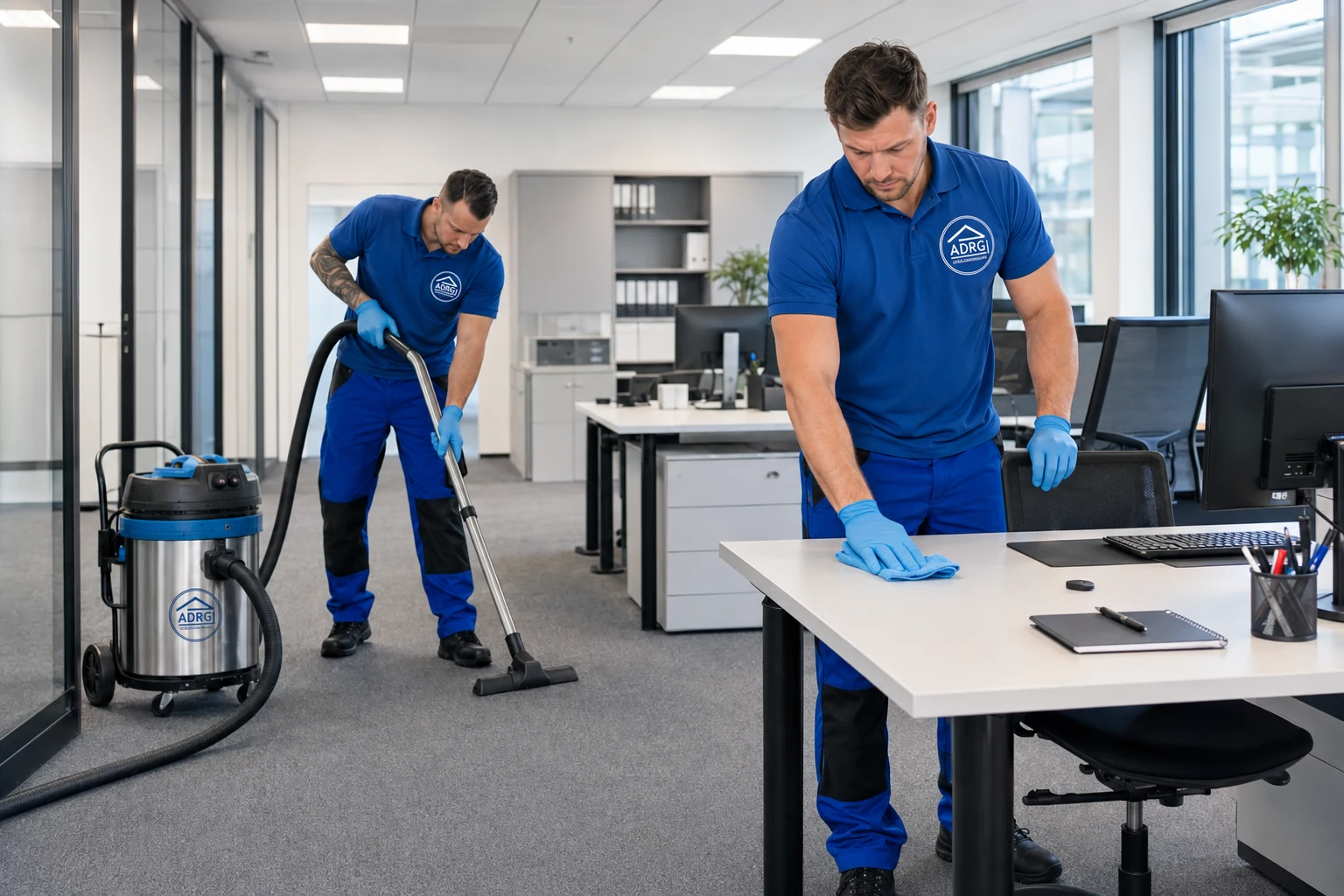 Büroreinigung Forchheim für Gewerbekunden ADRG Team bei der Büroreinigung